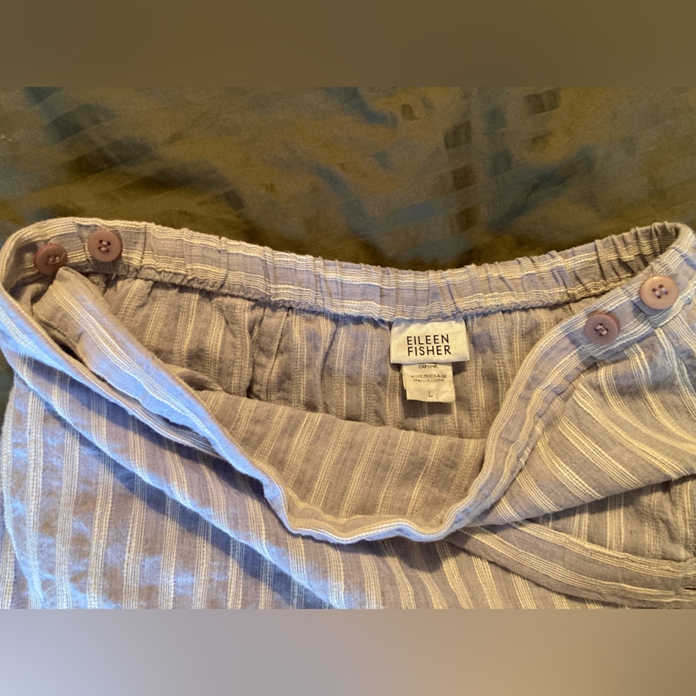 Eileen Fisher Lavender Striped Wrap Skirt - Picture 8 of 8